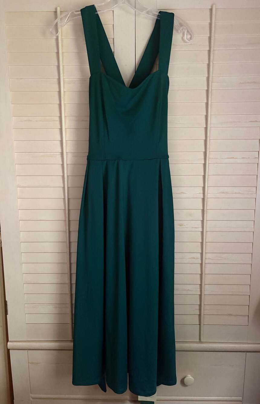 NWT Halara Women's Sweetheart Neck Sleeveless Crisscross Tie-back Midi Dress